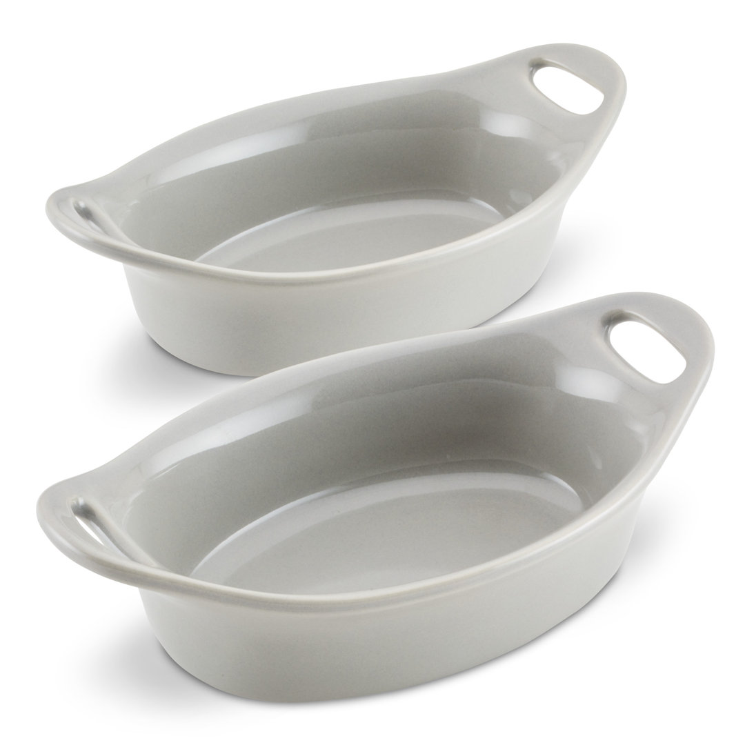 Rachael Ray Ceramics Oval Au Gratin Set, Two 12-Ounce, 2 Piece, Agave Blue Rachael Ray 