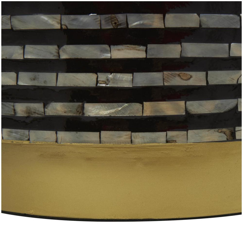 Table de bout Baird Pearl Barrel, Noir/Ivoire, H 22,5 po x l 17,75 po x P 17,75 po
