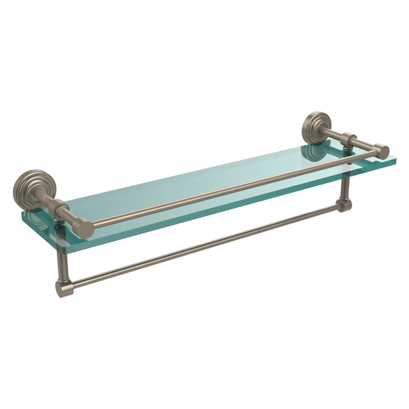 Beresford Bracket Shelf with Towel Bar, Antique Pewter, 5" H x 22" W x 5" D