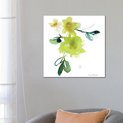 Yellow Botanical 1 Piece Wrapped Canvas Painting
