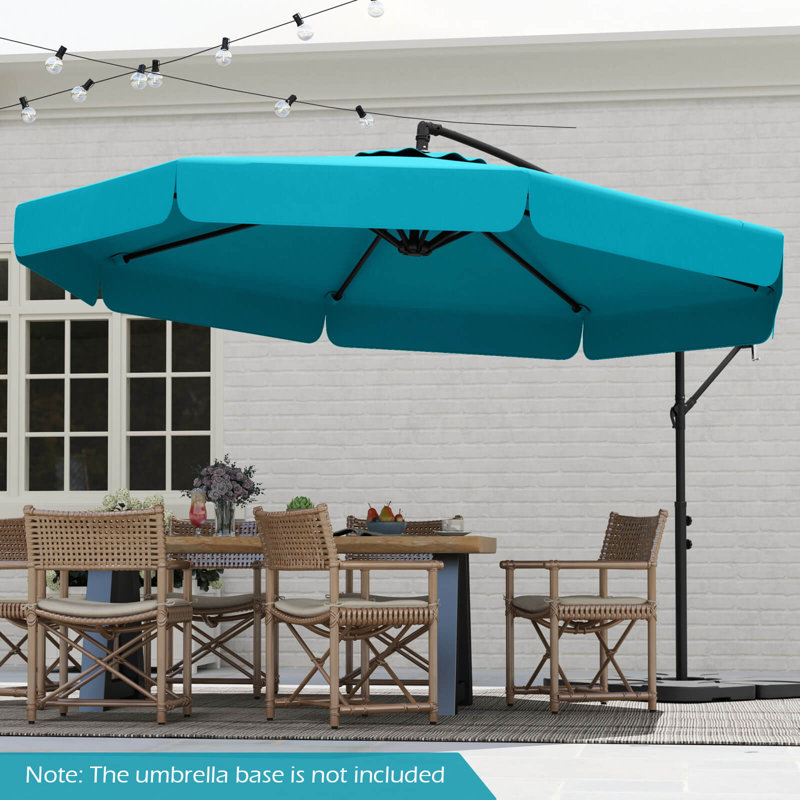 Parasol suspendu en porte-à-faux 10 pi, Turquoise