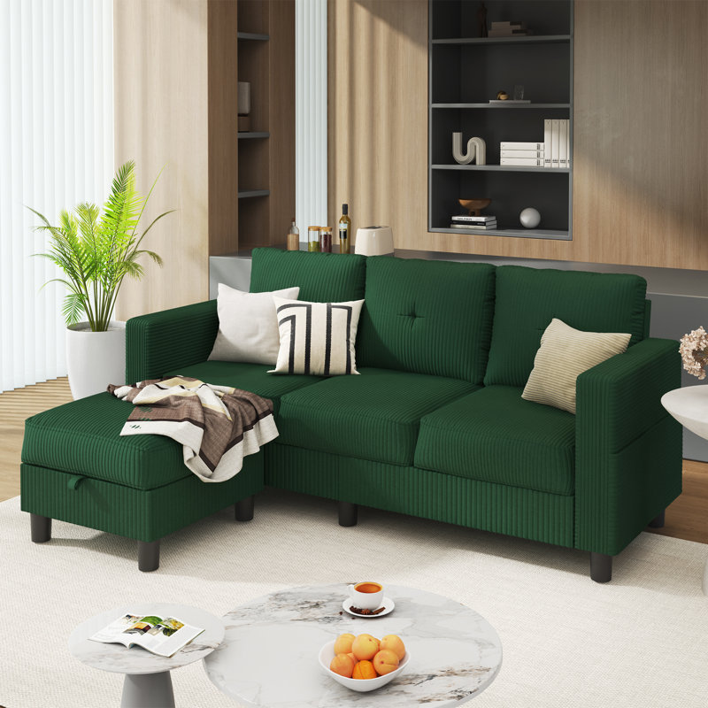 Canapé avec repose-pieds 76,4 po Azura, Mélange de coton