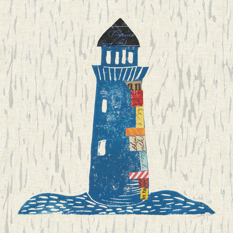 Nautical Collage II On Linen by Courtney Prahl - Wrapped Canvas Painting, 30cm H x 30cm W x 3.8cm D