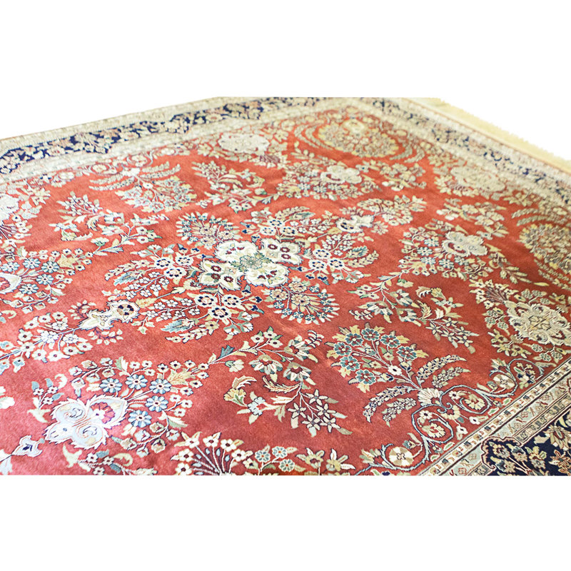 High-Quality Hand-Knotted Red And Blue Area Rug