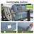 Adden Hand-Painted Aluminum Outdoor Swivel Lounge Chair With Blue Cushions-122591362
