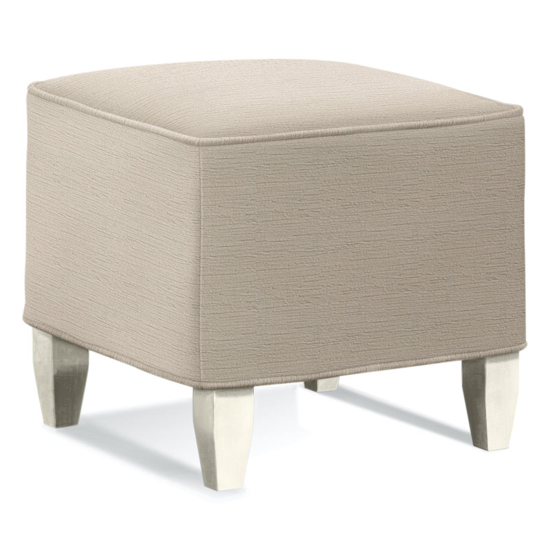 Brooklyn Square Ottoman, Brown Geometric, 0456-33, Antique Frost White