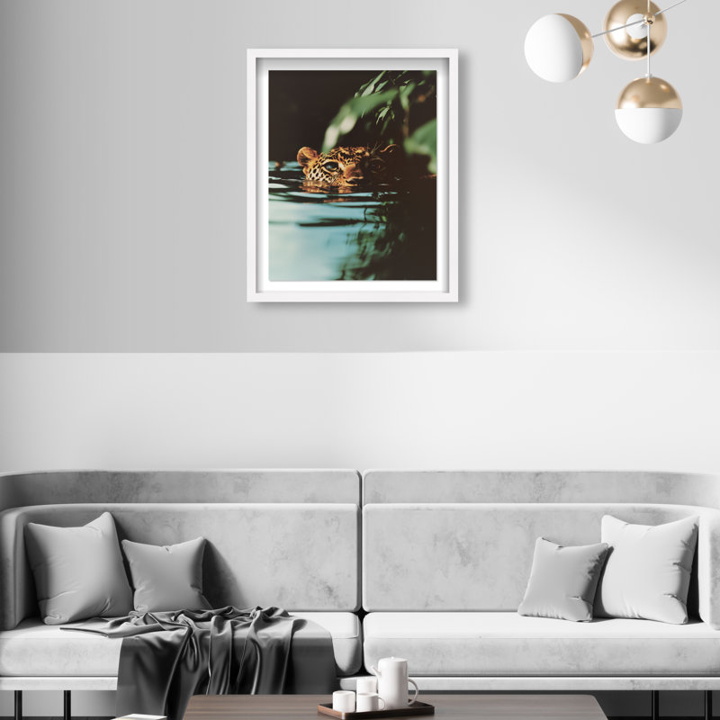 Jungle Watcher II Shadowbox Animals Print by Oliver Gal, Black Frame, 16 x 20, 17.5"H x 21.5"W, White Shadowbox