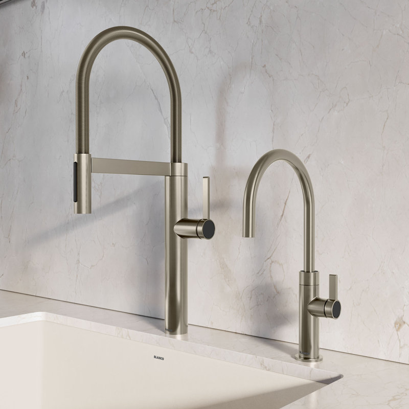 Robinet de cuisine à double jet Culina II Semi-Pro - Platine satiné, Satin platine