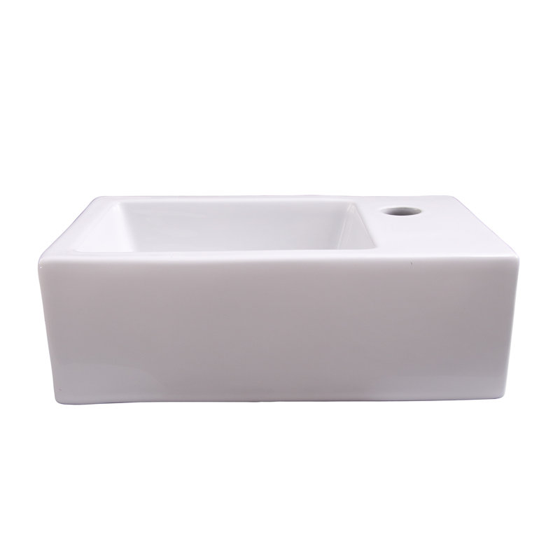 Lavabo de salle de bain mural en porcelaine vitreuse avec trop-plein 15 po Avilla