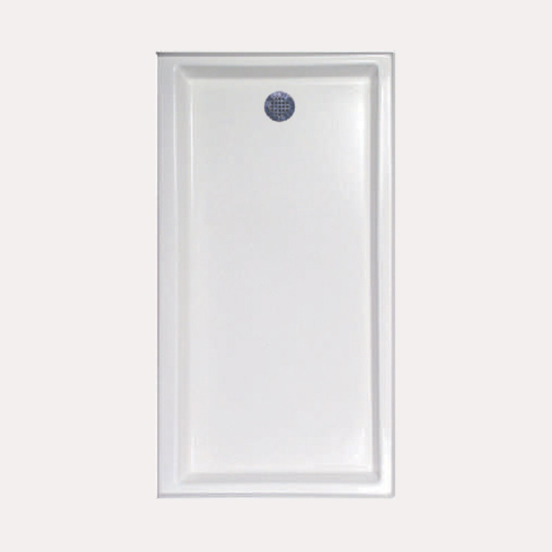 60" W x 32" D Single Threshold Shower Base, Right, Bone