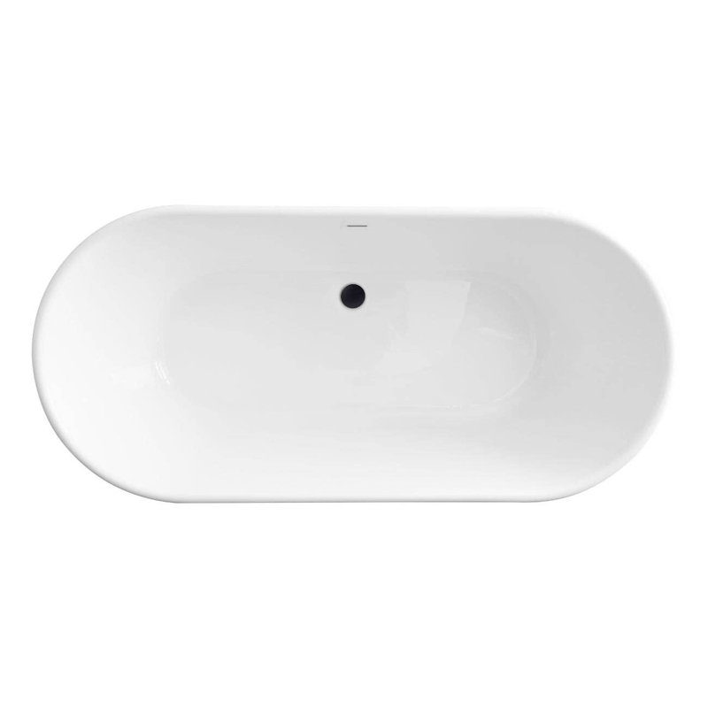 Preston 67'' x 30.75'' Soaking Acrylic Bathtub, Matte Black