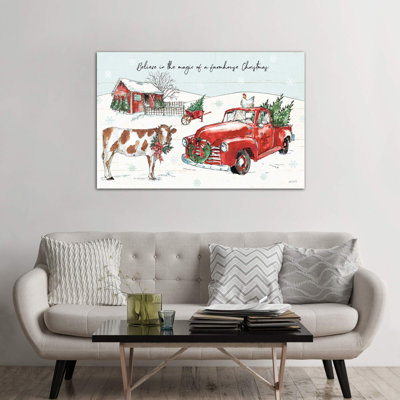 Holiday On The Farm Ii - Believe by Anne Tavoletti - Wrapped Canvas Print