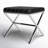 Faux Leather Pollman Iron Vanity Stool Chrome X-Shaped Metal Legs-863020964