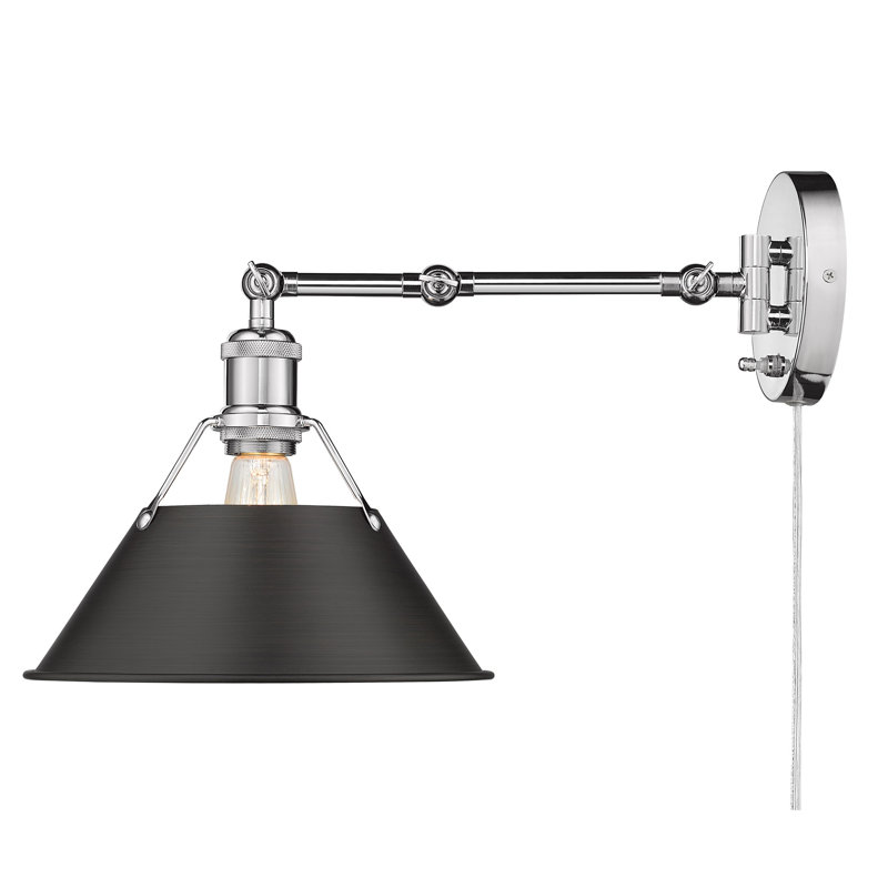 Lampe murale avec bras pivotant à 1 lumière Weatherford, Bronze huilé, Chrome