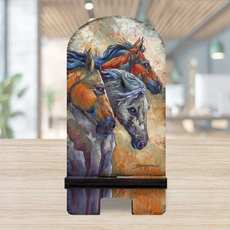 Support de bureau Designocracy brun / gris / orange, H 6 po x l 3 po x P 3 po
