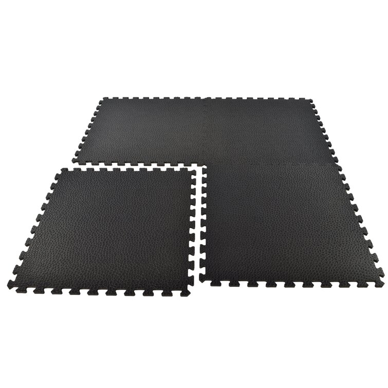 Greatmats Home Gym Floor Tile | 2x2 ft x 10 mm | Interlocking | High Density Foam | Foam Gym Flooring | Texture: Pebble | Color: Black or Gray