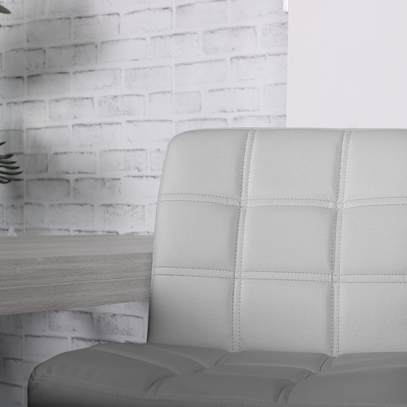 Tabouret de comptoir pivotant et réglable en hauteur 32,5 po Ludly, Gris clair, 2