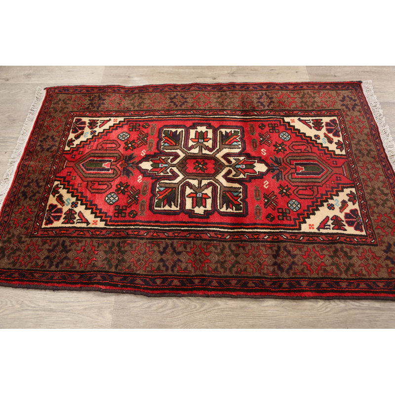 Tapis décoratif en laine noué à la main de conception unique 3 pi 4 po x 4 pi 10 po New Age