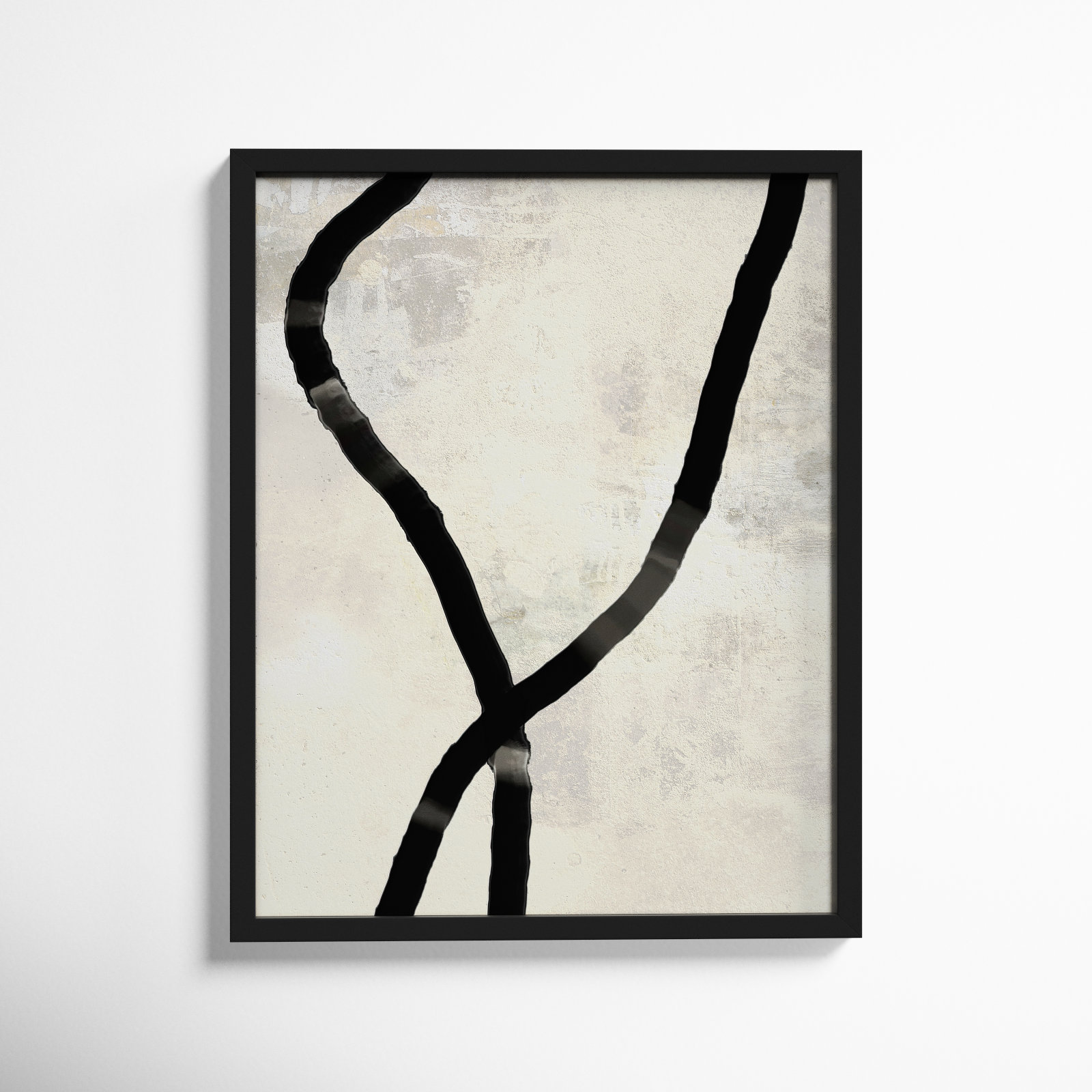 Ropes Series I "Black Rope 5" Print, 30" H x 24" W x 1.25" D, Black