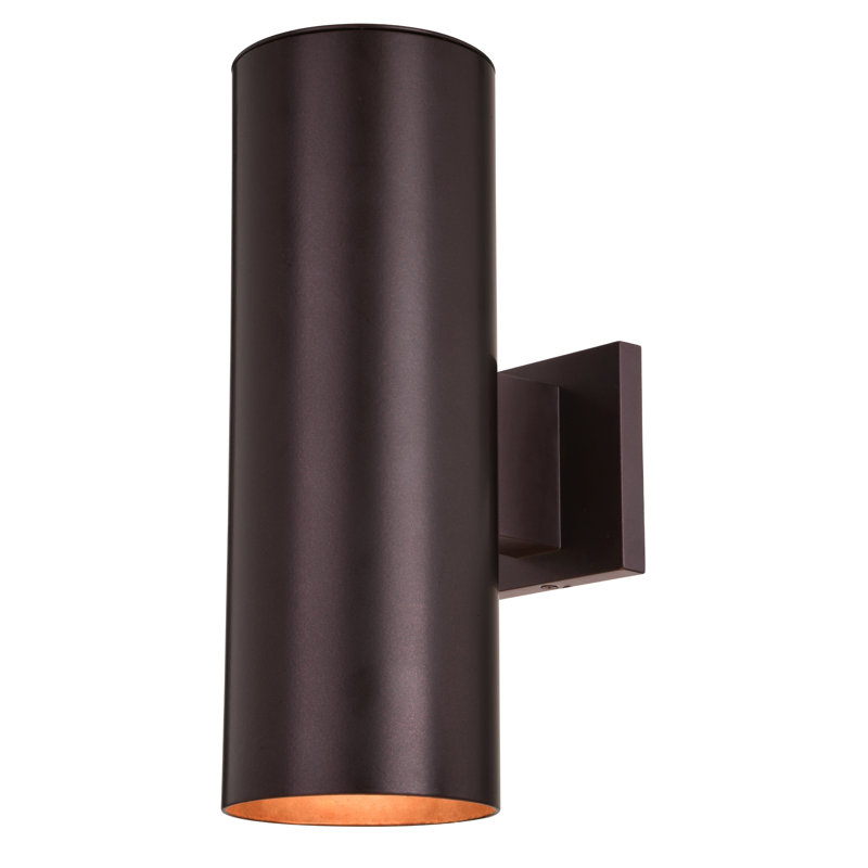 Applique murale d'extérieur en aluminium Édith, H 14,25 po x l 5 po x P 8 po, Bronze profond, Haut / Bas