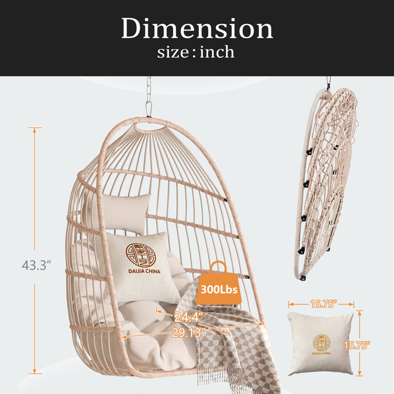 Chaise suspendue en PE pour l'extérieur, Blanc