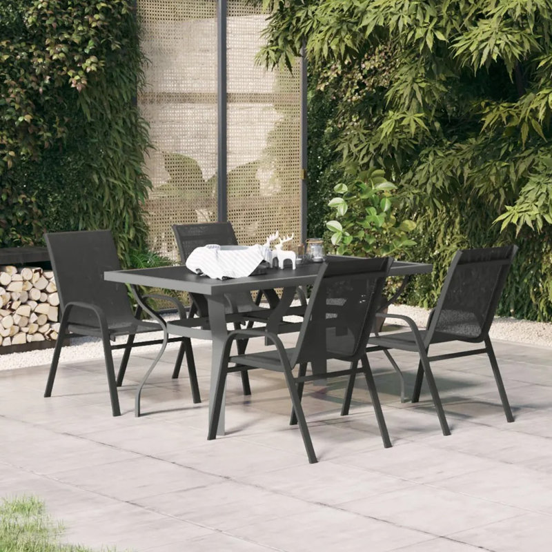 Haverstraw Dining Set, 4, 27.6" H x 70.9" W x 31.5" D, Grey