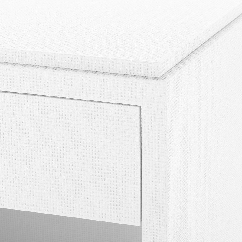 Fedor Accent Chest, White Grasscloth