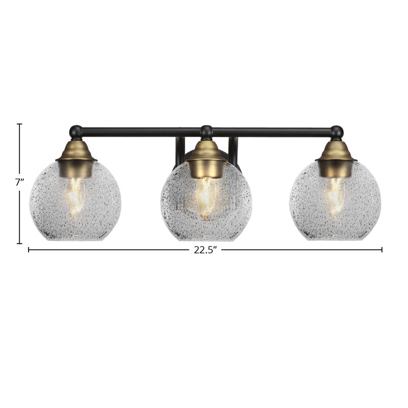 Michell 3-Light Bath Bar, Matte Black/Brass