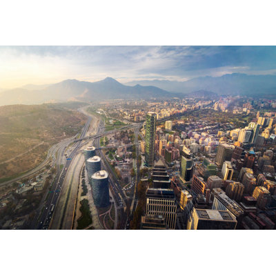 Aerial View Of Santiago by Diegograndi - Wrapped Canvas Print