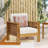 Zytaevius Modern Rustic Acacia Wood Outdoor Club Chairs with Slatted Sides and Water-Repellent Cushions-124298019