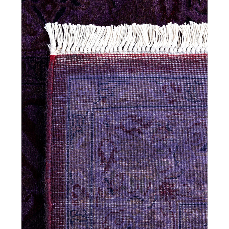 Overdyed One-of-a-Kind 2' 7" X 12' 9" Hand Knotted Area Rug