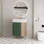 Meuble-lavabo à fixation murale 21,6 po avec lavabo en céramique, porte à fermeture douce, tablette de rangement flottante droite, assemblage requis, vert-1449014514