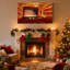 Opéra de Noël intérieur, ensemble de 3 décorations d'art sur toile-317488001