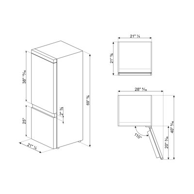 24" Smeg Universal Built-In Refrigerator