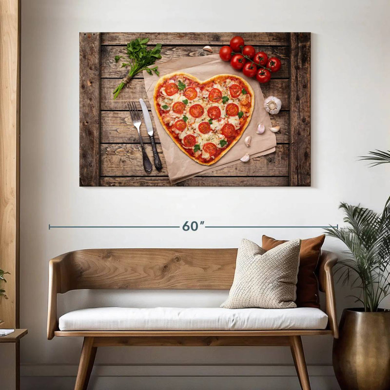 Yarlin Heart Shaped Pizza, 32" H x 48" W
