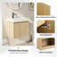 Ensemble de meuble-lavabo flottant 24 po avec lavabo mural en céramique et rangement en bois pour salle de bain Gymax
