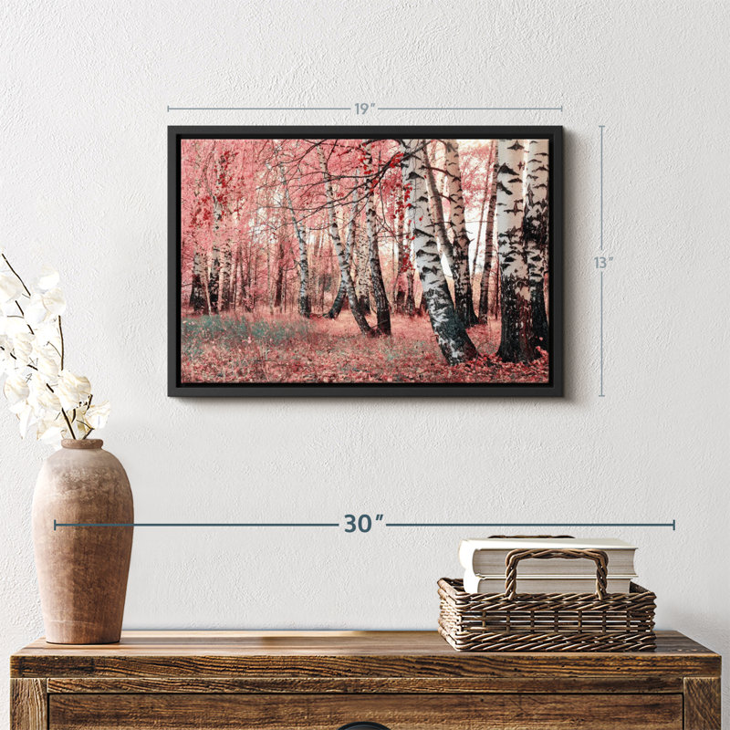 Nature "Reproduction de toile de bouleau rose", H 13 po x l 19 po