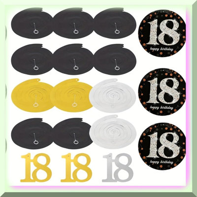 Rose Gold 3D Happy Birthday Balloons Banner Kit 24pcs
