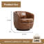 Fauteuil demi-tonneau rembourré pivotant avec rangement-1975871540