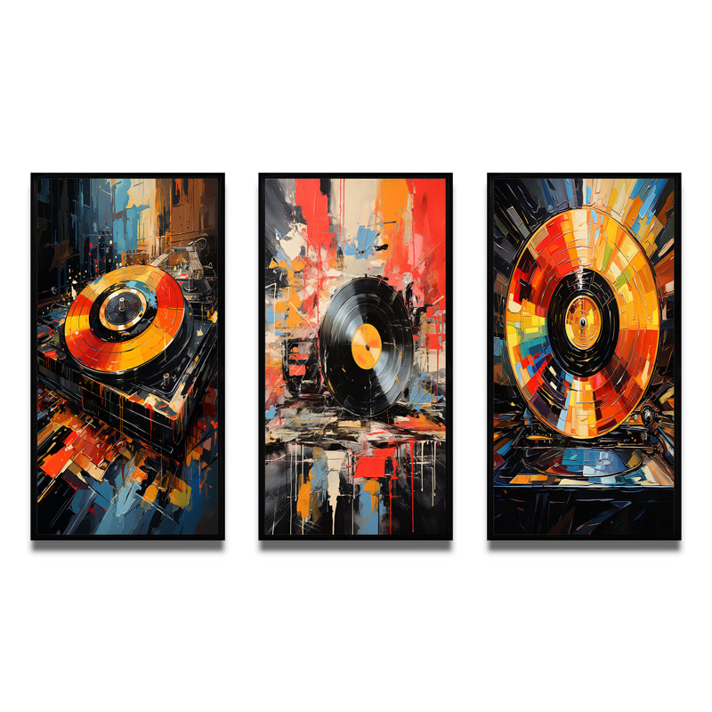 Ensemble 3 pièces Popart, H 28 po x l 36 po, Cadre noir