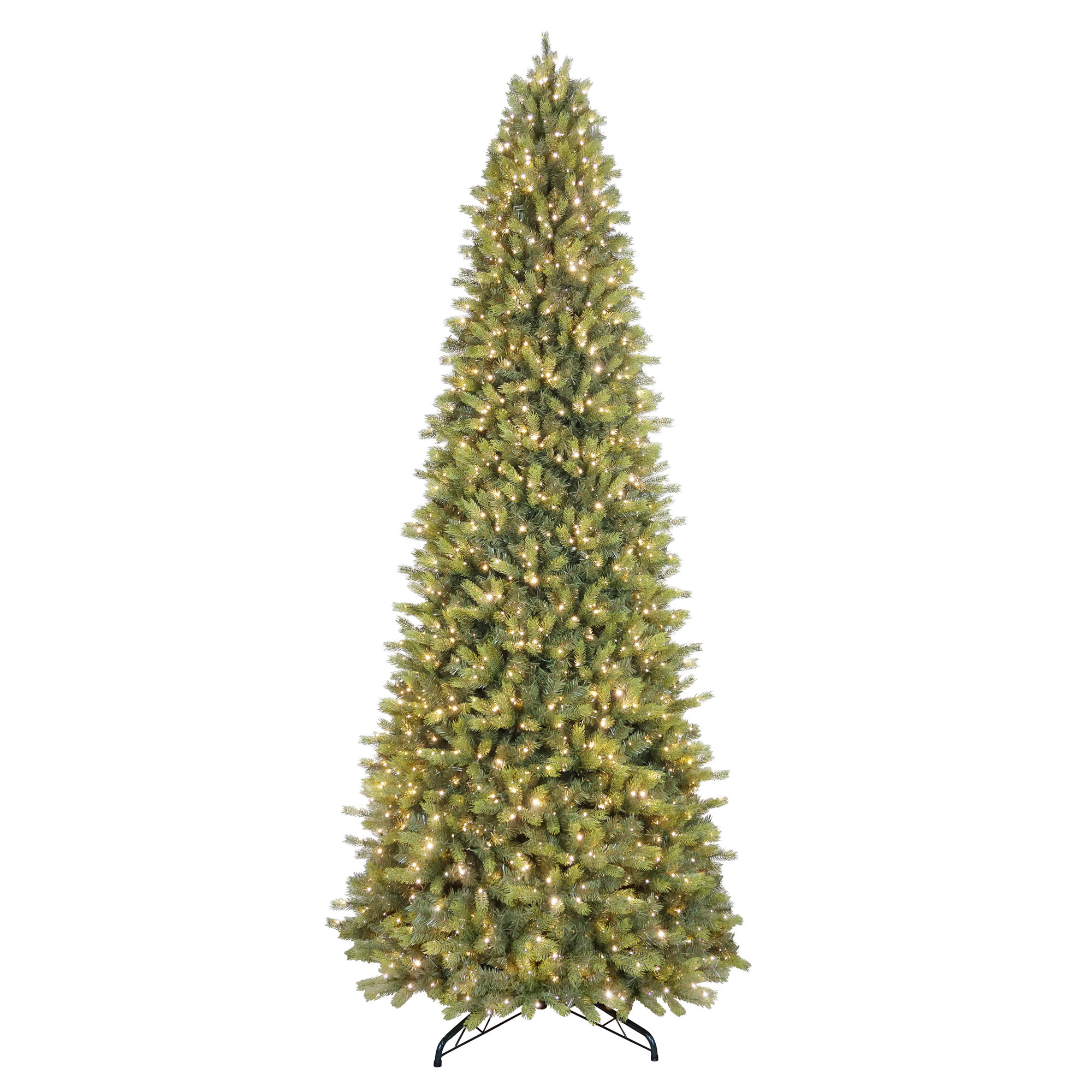 12' Pre-lit Artificial Kensington Fir Slim Tree With 1800 Dual-color Led Lights And A Fresh Christmas Tree Scent Dispenser