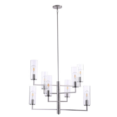 Lustre 8 lumières en acacia