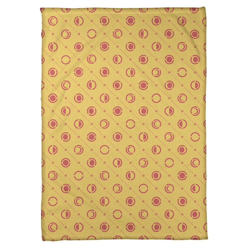 Couverture polaire moon phases, l 50 po x L 60 po, Doré / rouge