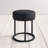 Pangea Home Stan Steel Vanity Stool Ottoman – Modern Upholstered Accent Ottoman for Living Room, Bedroom, or Lounge Seating - Faux Leather, Vegan Leather Stool - Black Stool-1496469601