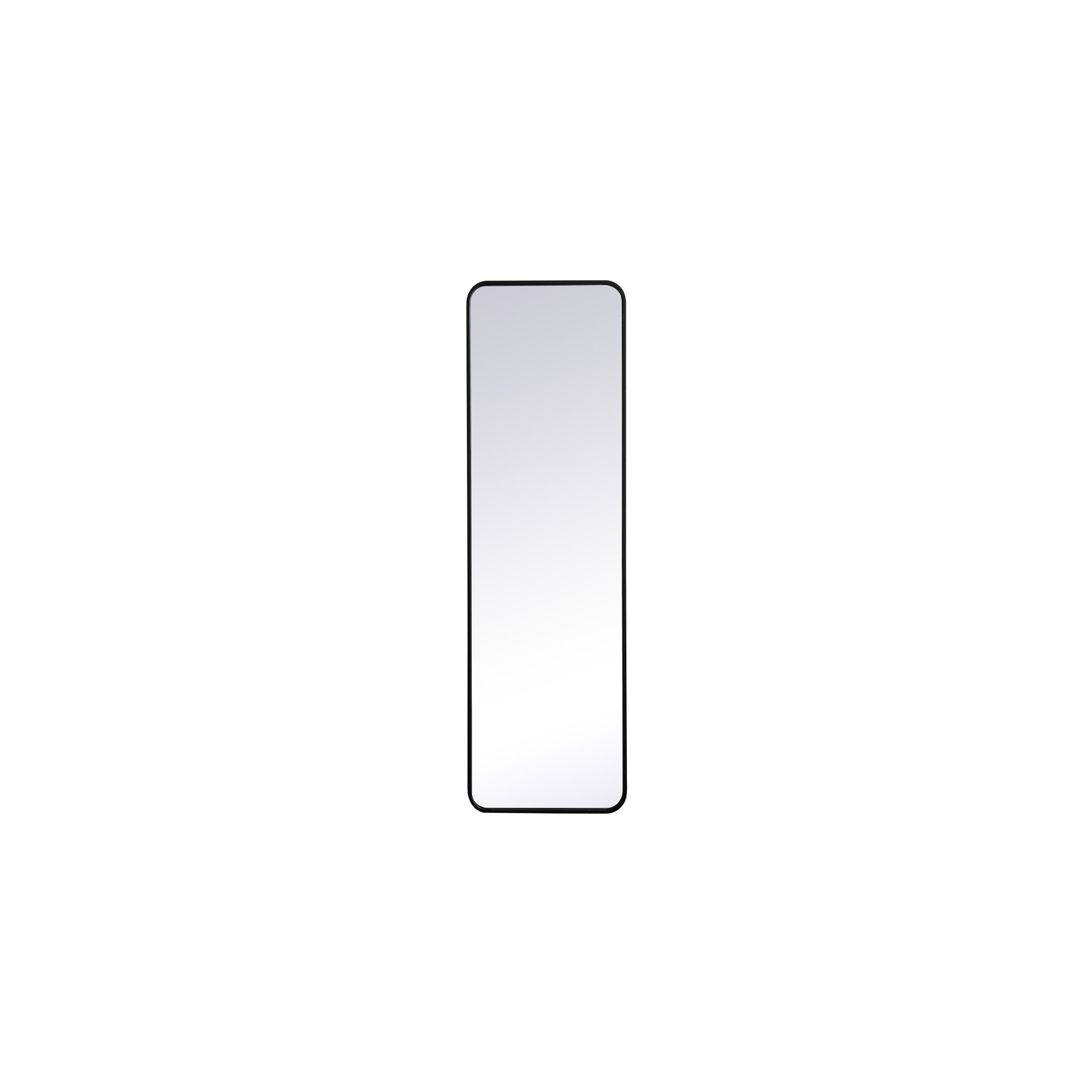 Sabine Metal Rounded Rectangle Wall Mirror, Black, 60" x 18"