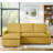 Corduroy L Shaped  Pull Out Convertible Sleeper Sofa Bed Reversible Chaise with Storage-1940761964