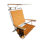  Chaise de plage pliante, fauteuil inclinable avec auvent, feuilles ambrées