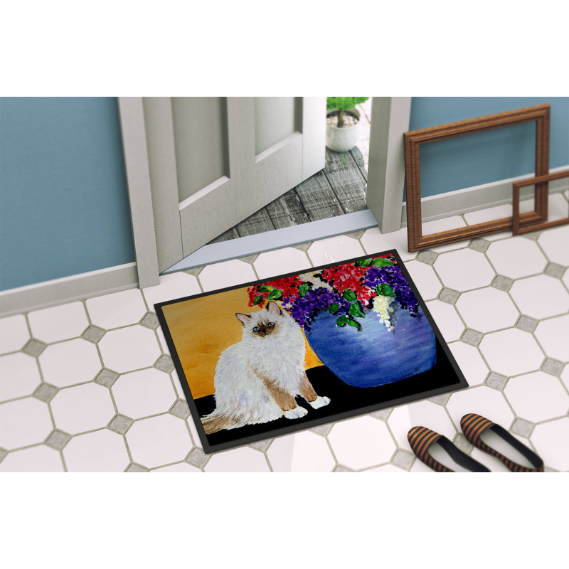 Stokesdale Non-Slip Floral Indoor Doormat, Rectangle 2' x 3'
