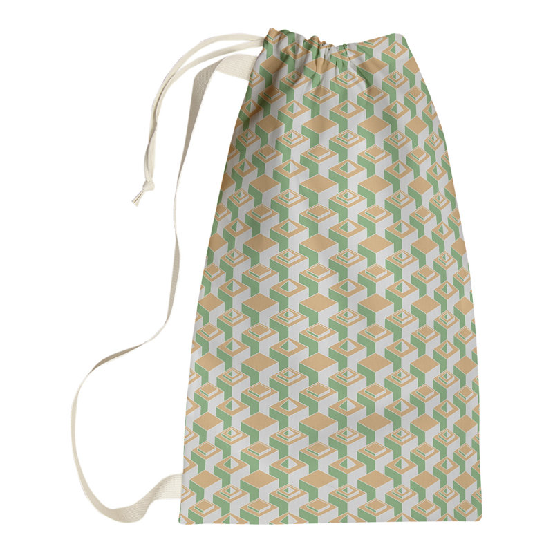 Sac à linge gratte-ciels, H 29 po x l 18 po x P 1,5 po, Orange/vert