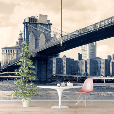 Brooklyn Bridge in City Wall Mural